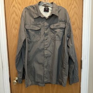 Wrangler Rugged Wear Ripstop Vented Fishing Shirt, Men XL, Beige Lightweight